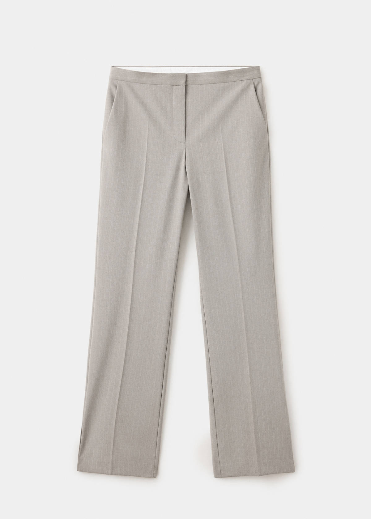 Striped straight suit trousers — Medium Brown