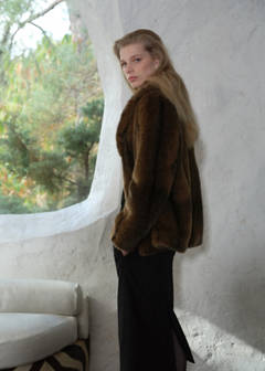 Faux-fur coat with lapels — Brown 3