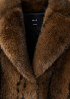 Faux-fur coat with lapels — Brown 7