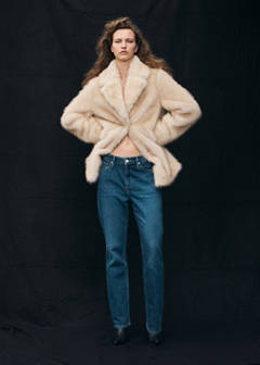 Faux-fur coat with lapels — Beige 2