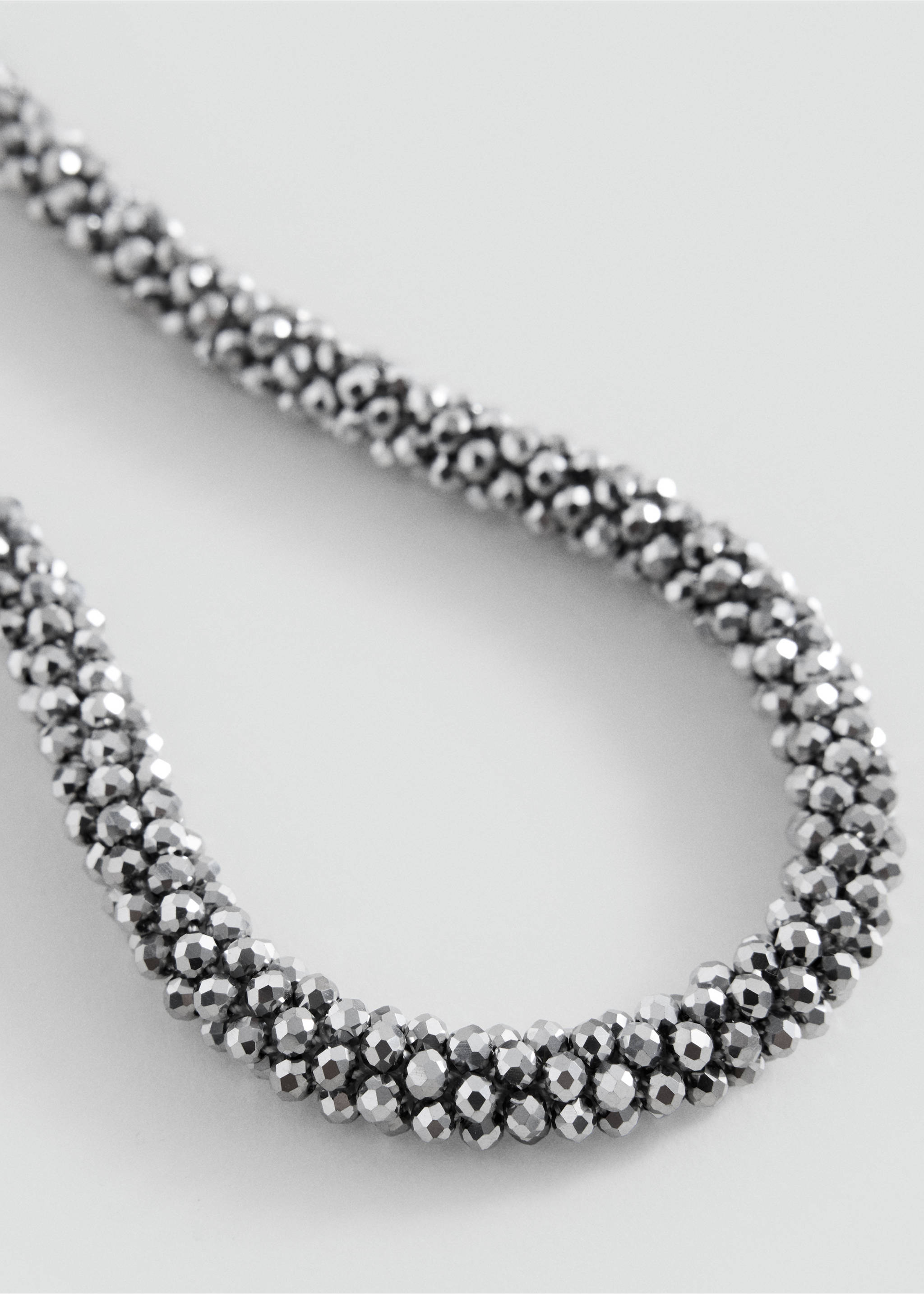 Silver beaded collar necklace., Black. Ref: 37069127-00.