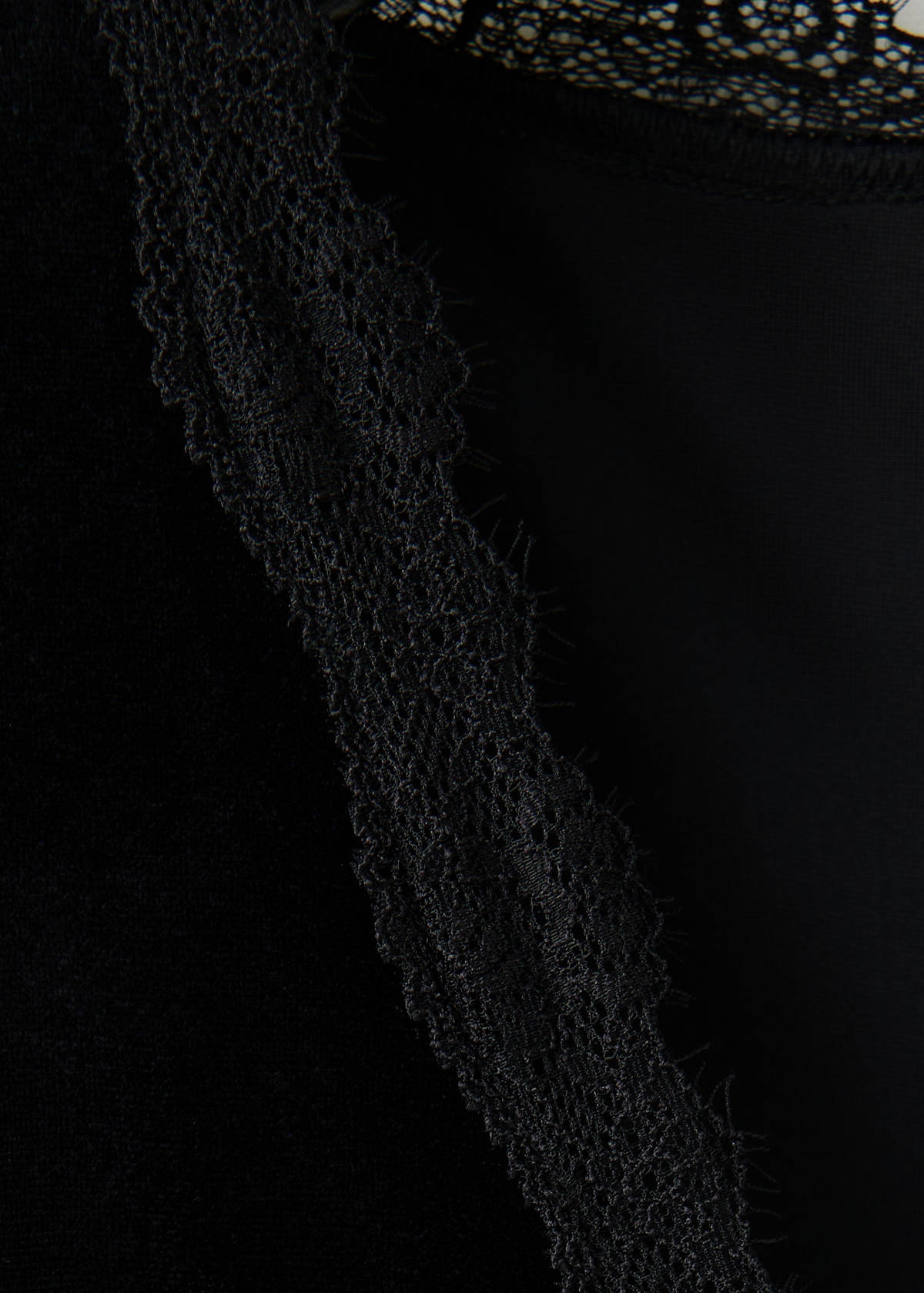 V-neck velvet jumpsuit — Black