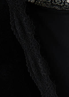 V-neck velvet jumpsuit — Black 10