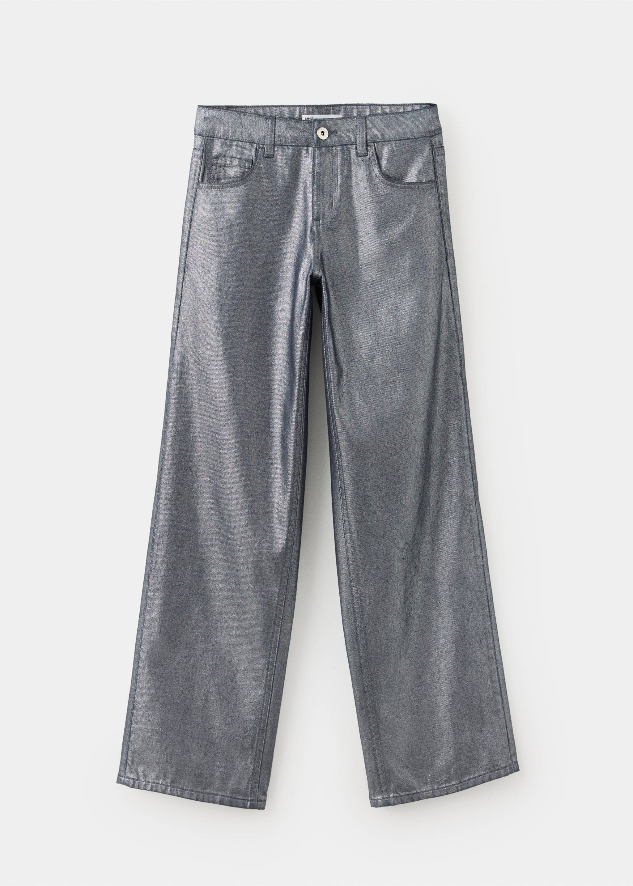 Jean wide leg métallisé - Article sans modèle, Argent. Ref: 37069211-00.