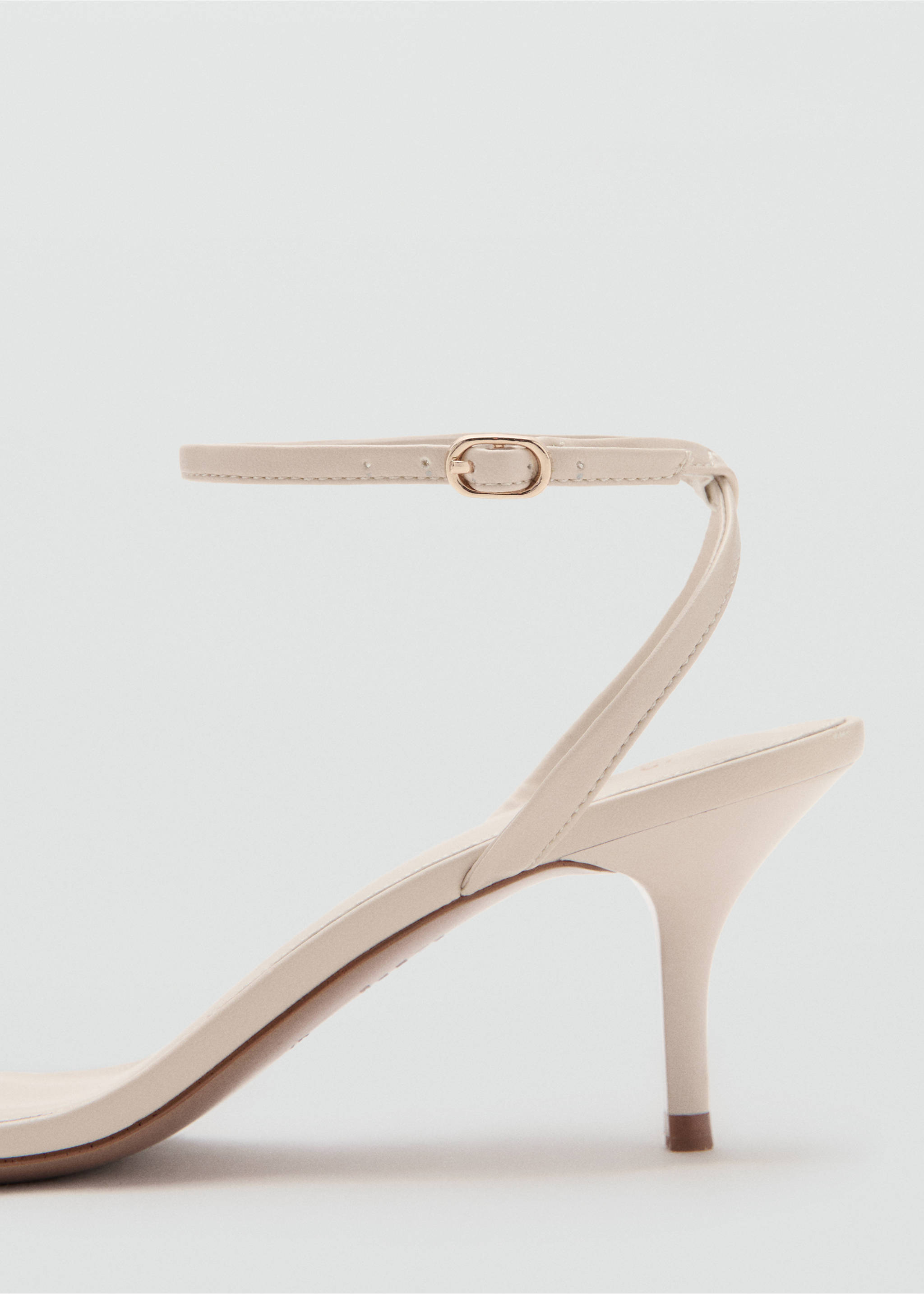 Strappy heeled sandals - Details of the article 1, Ecru. Ref: 37071327-00.