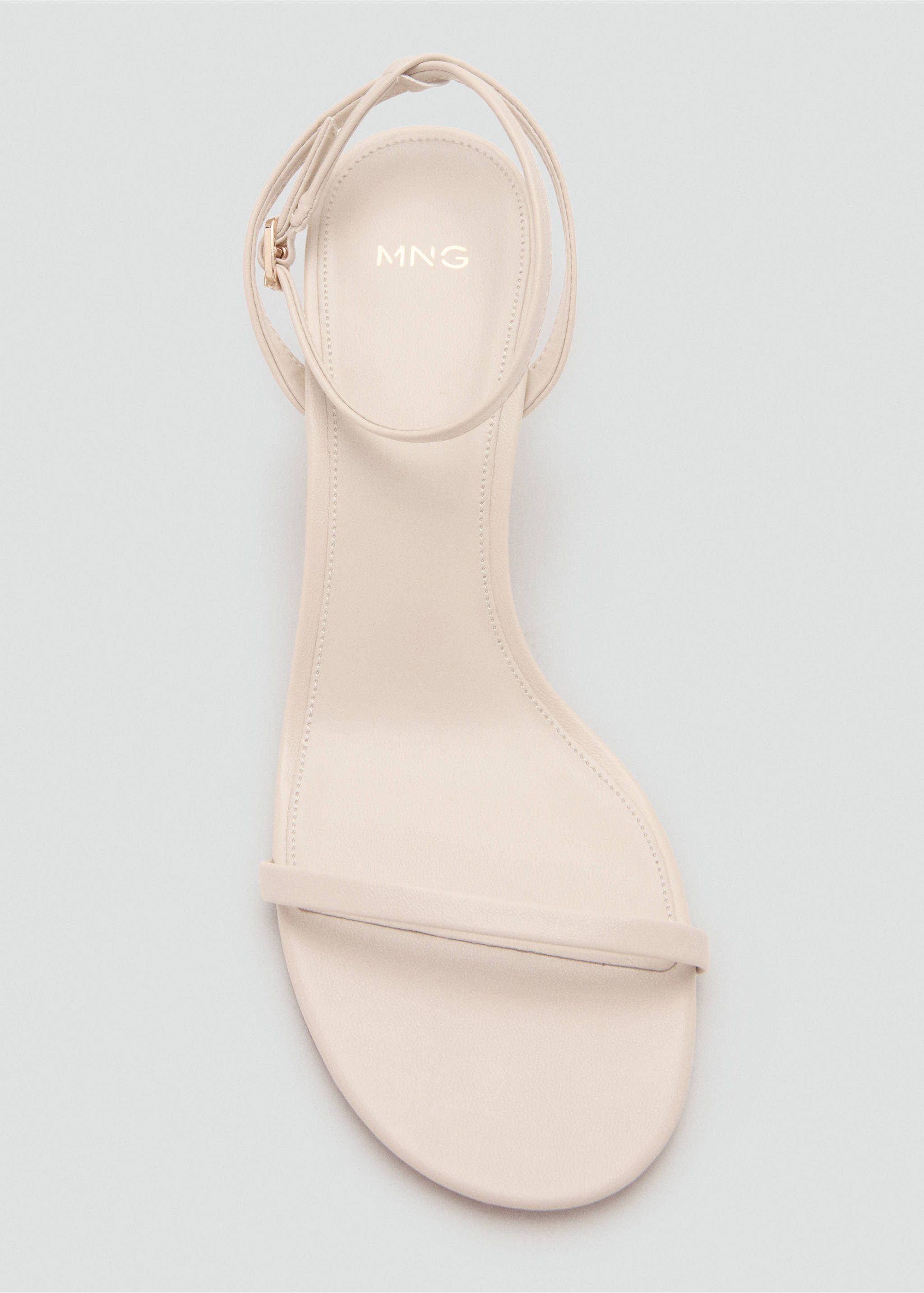 Strappy heeled sandals - Details of the article 2, Ecru. Ref: 37071327-00.