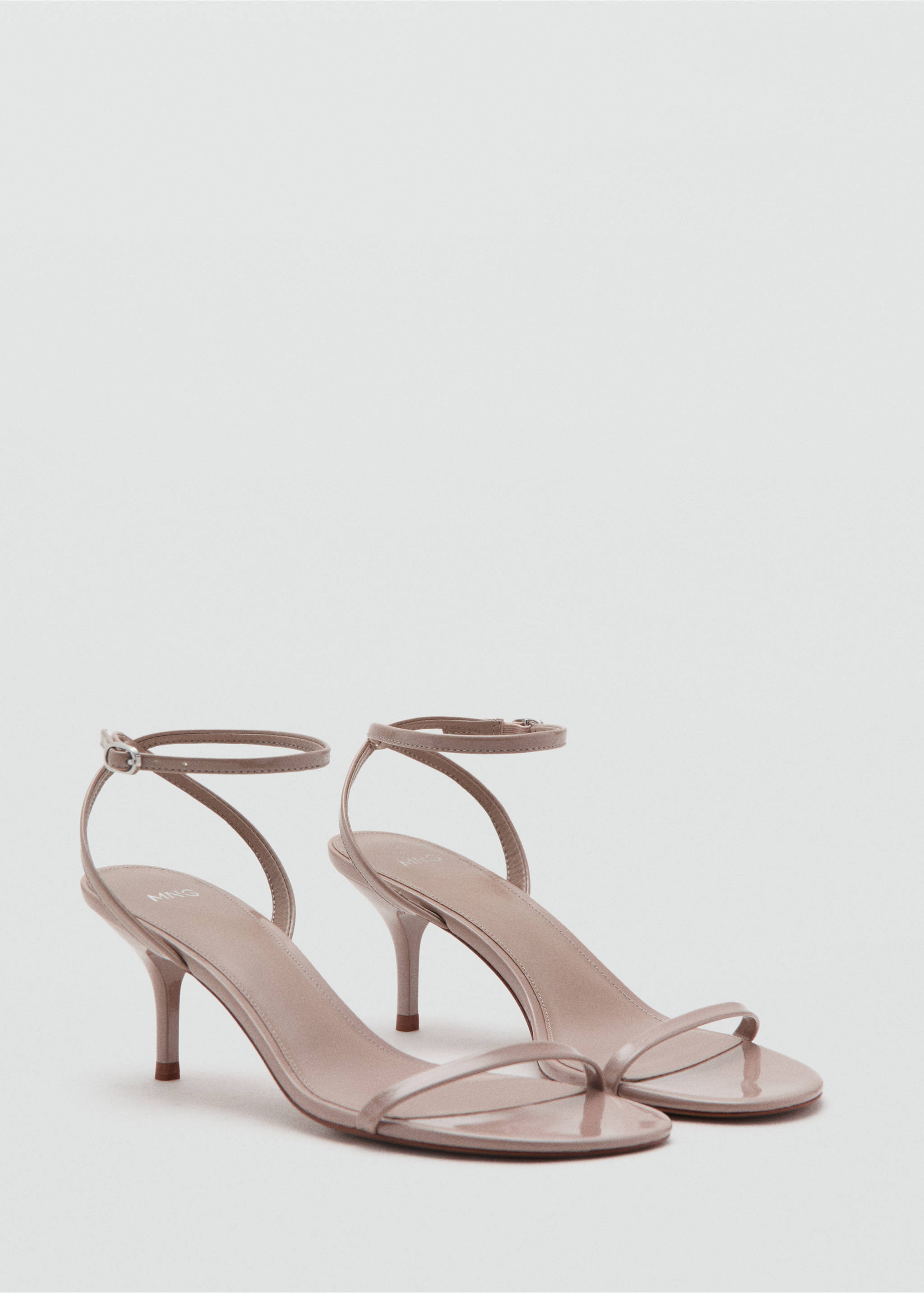 Strappy heeled sandals - Medium plane, Nude. Ref: 37071327-00.