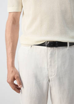 Slim-fit 100% linen trousers — Off White 4