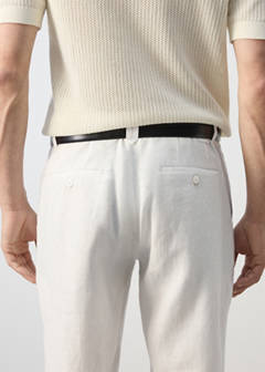 Slim-fit 100% linen trousers — Off White 6