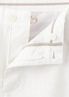 Slim-fit 100% linen trousers — Off White 9