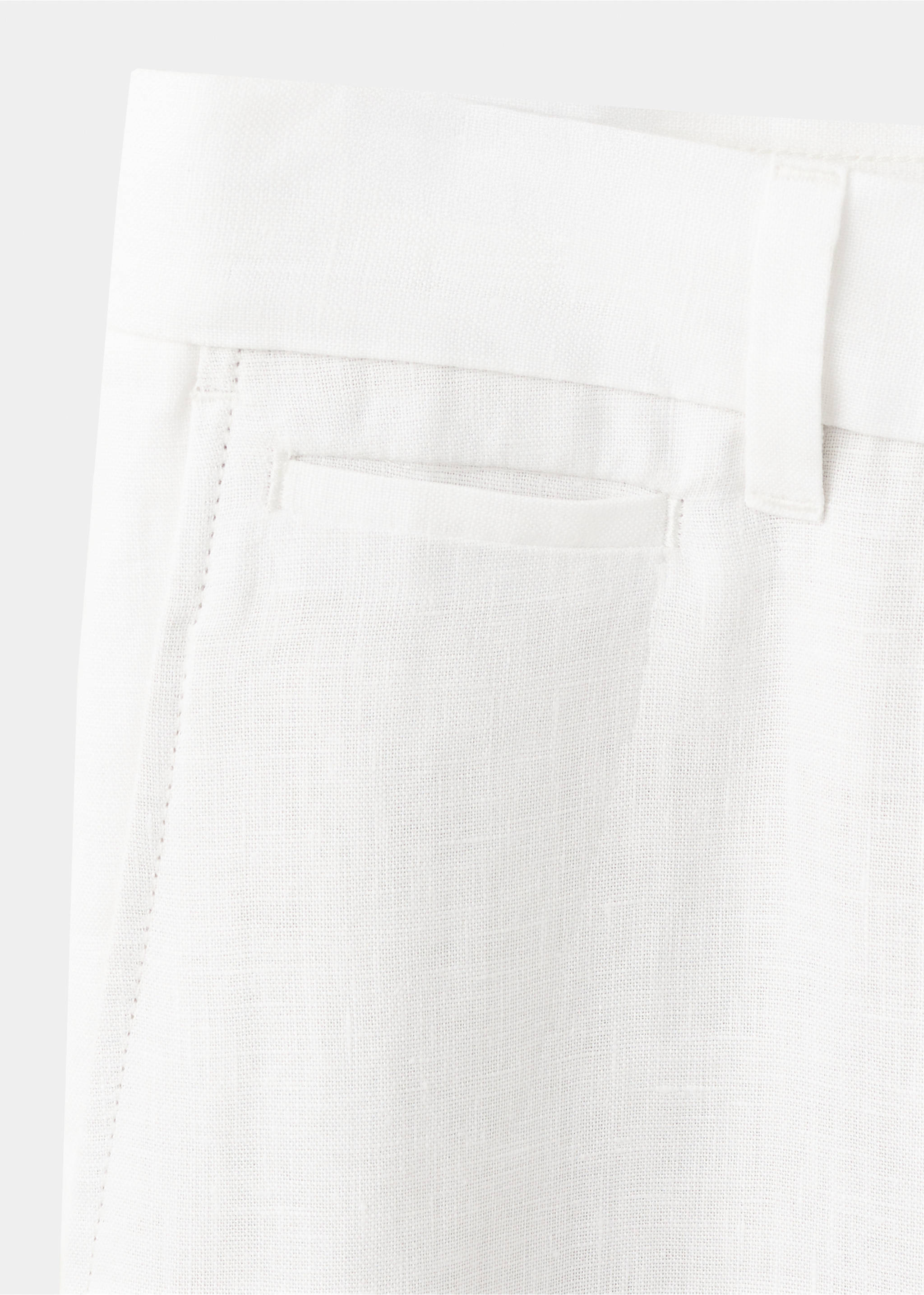 Pantalon 100 % lin slim fit - Détail de l'article 0, Blanc cassé. Ref: 37071330-00.