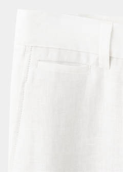 Slim-fit 100% linen trousers — Off White 10