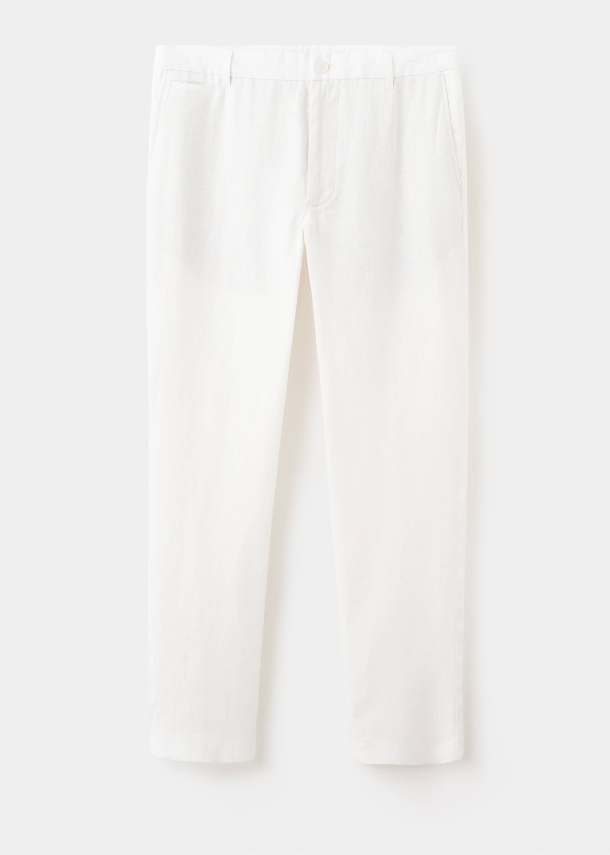 Pantalon 100 % lin slim fit - Article sans modèle, Blanc cassé. Ref: 37071330-00.