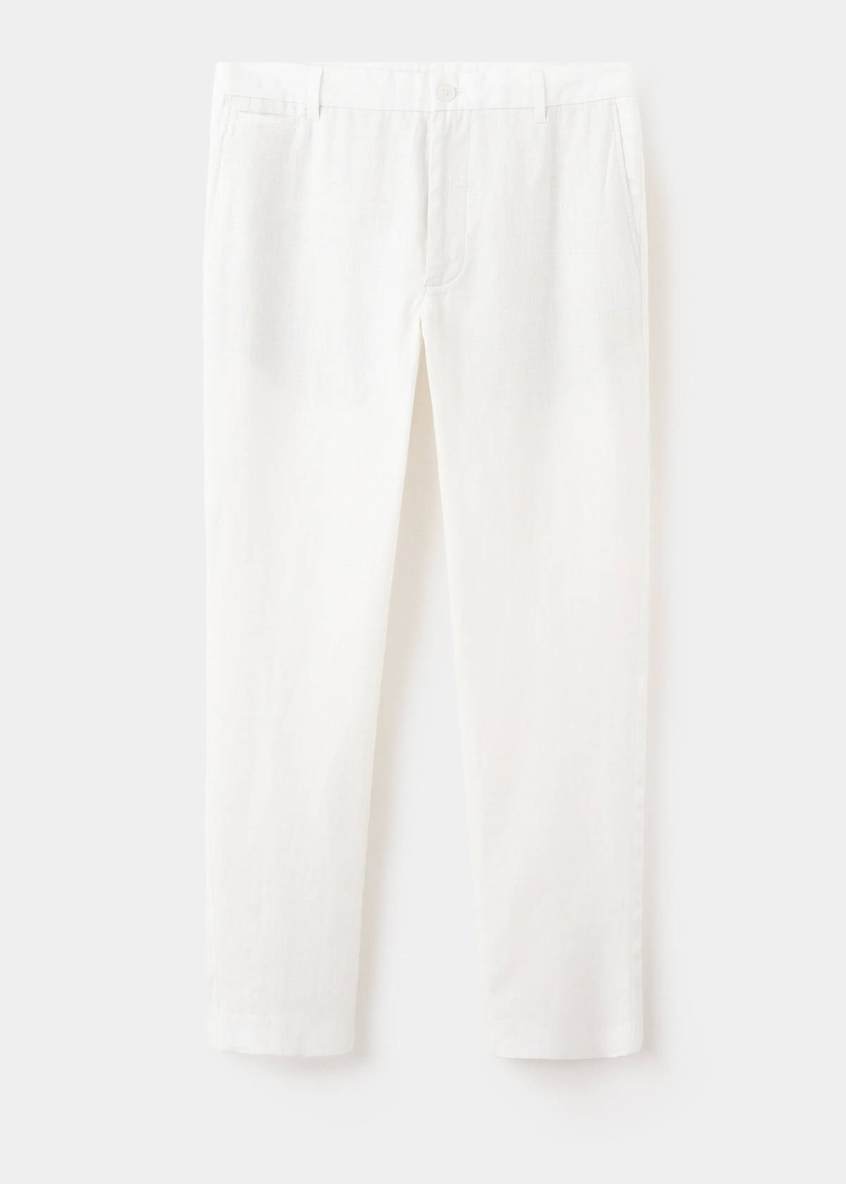 Slim-fit 100% linen trousers — Off White