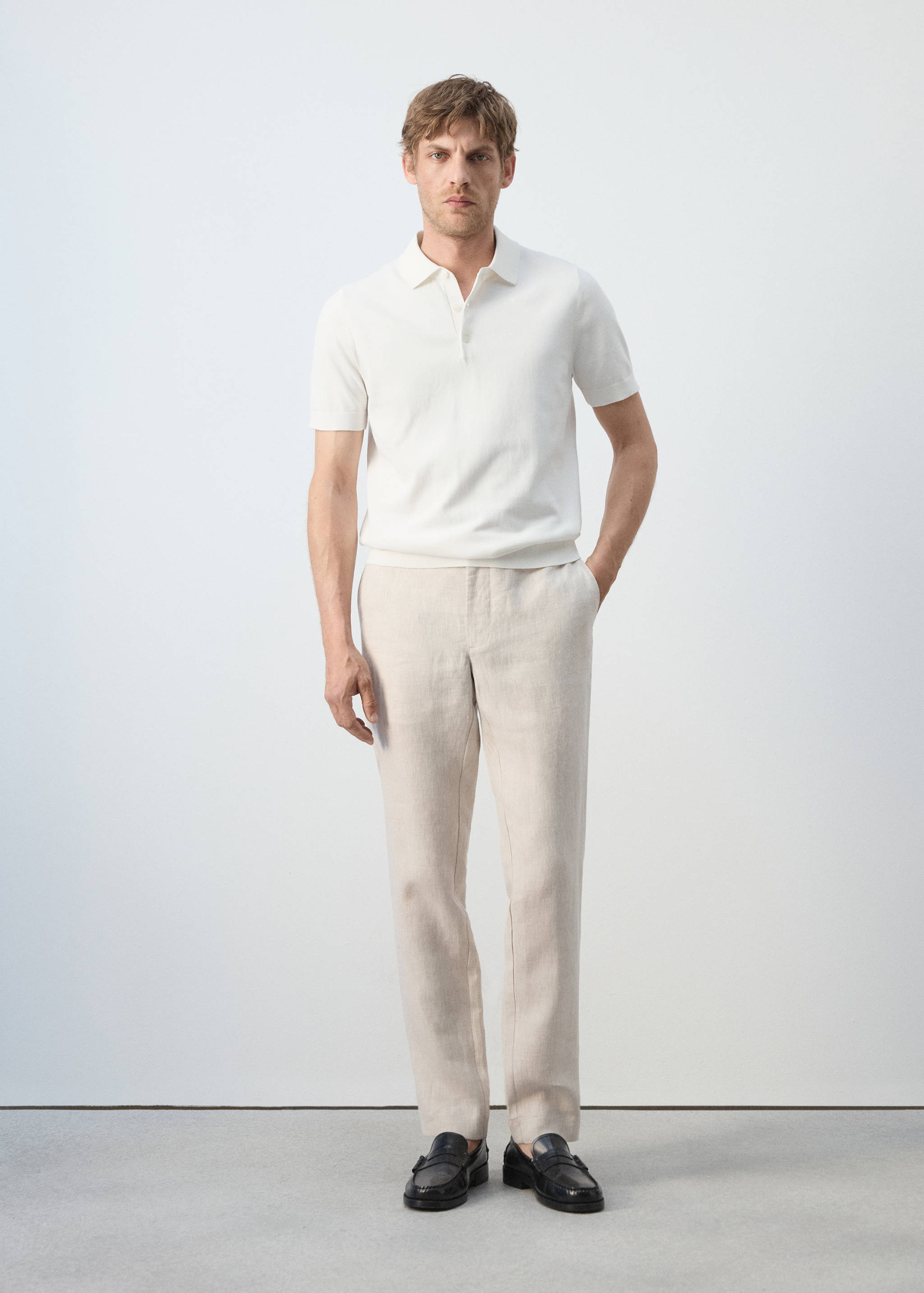Pantalon 100 % lin slim fit - Plan général