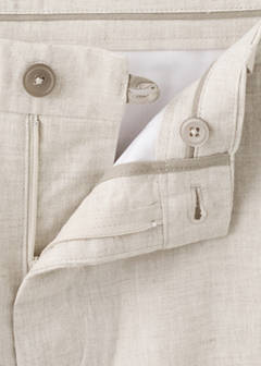 Slim-fit 100% linen trousers — Ecru 8