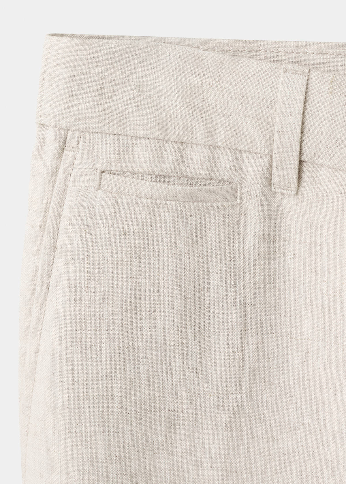 Slim-fit 100% linen trousers — Ecru