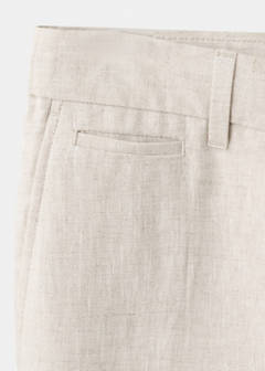 Slim-fit 100% linen trousers — Ecru 10