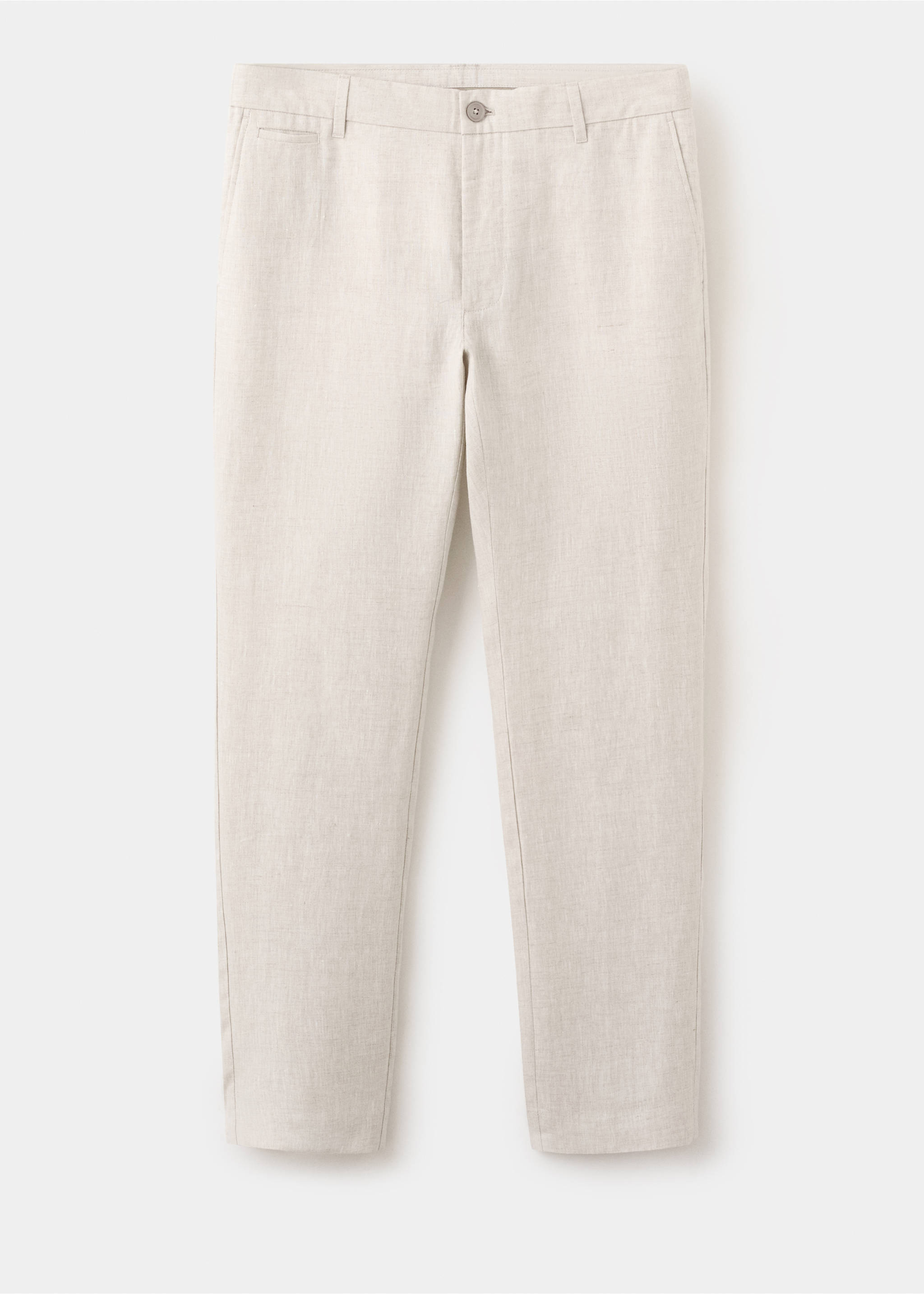 Pantalon 100 % lin slim fit - Article sans modèle, Écru. Ref: 37071330-00.