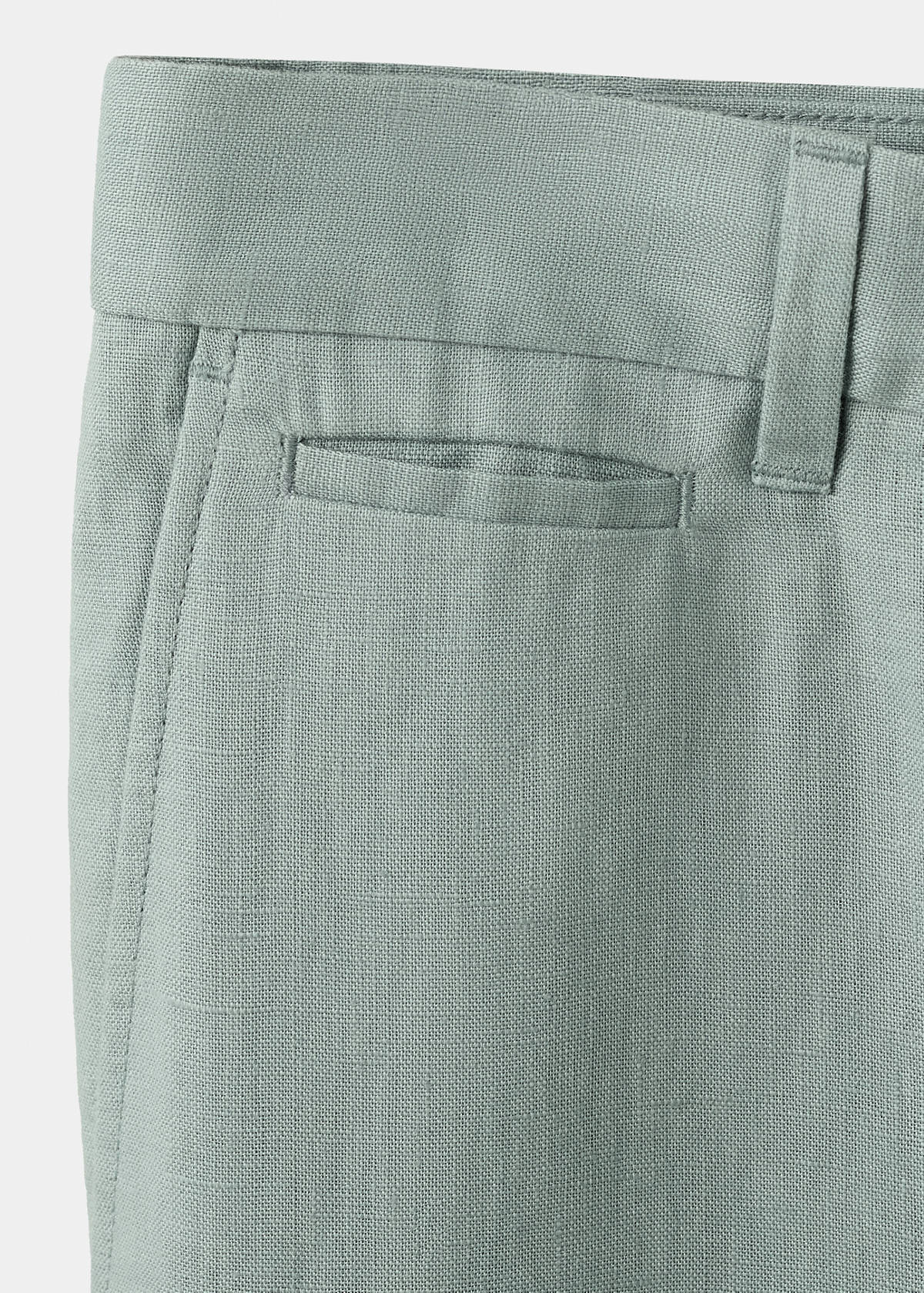 Slim-fit 100% linen trousers — Emerald Green