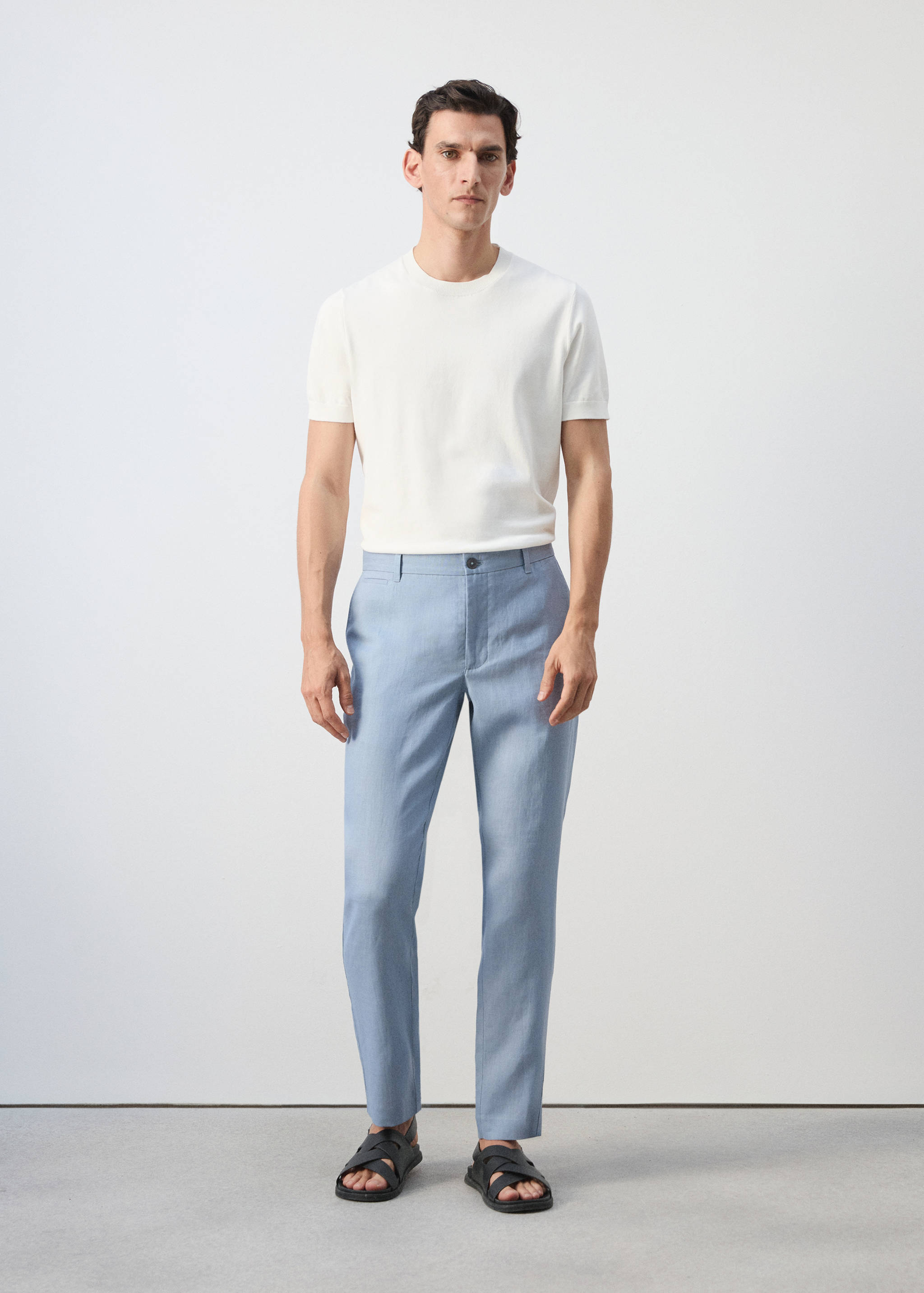 Pantalon 100 % lin slim fit - Plan général