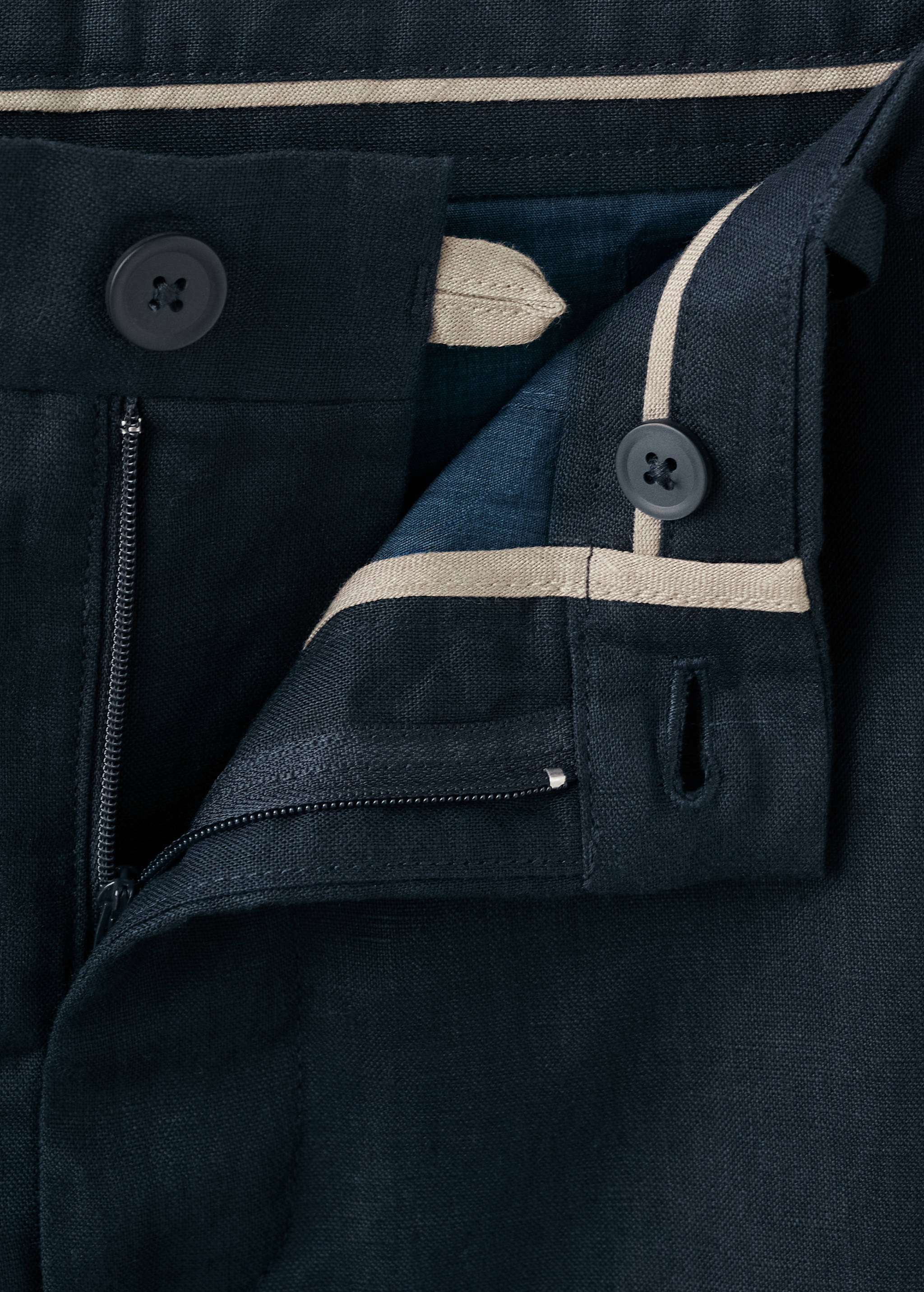 Slim-fit 100% linen trousers - Details of the article 8