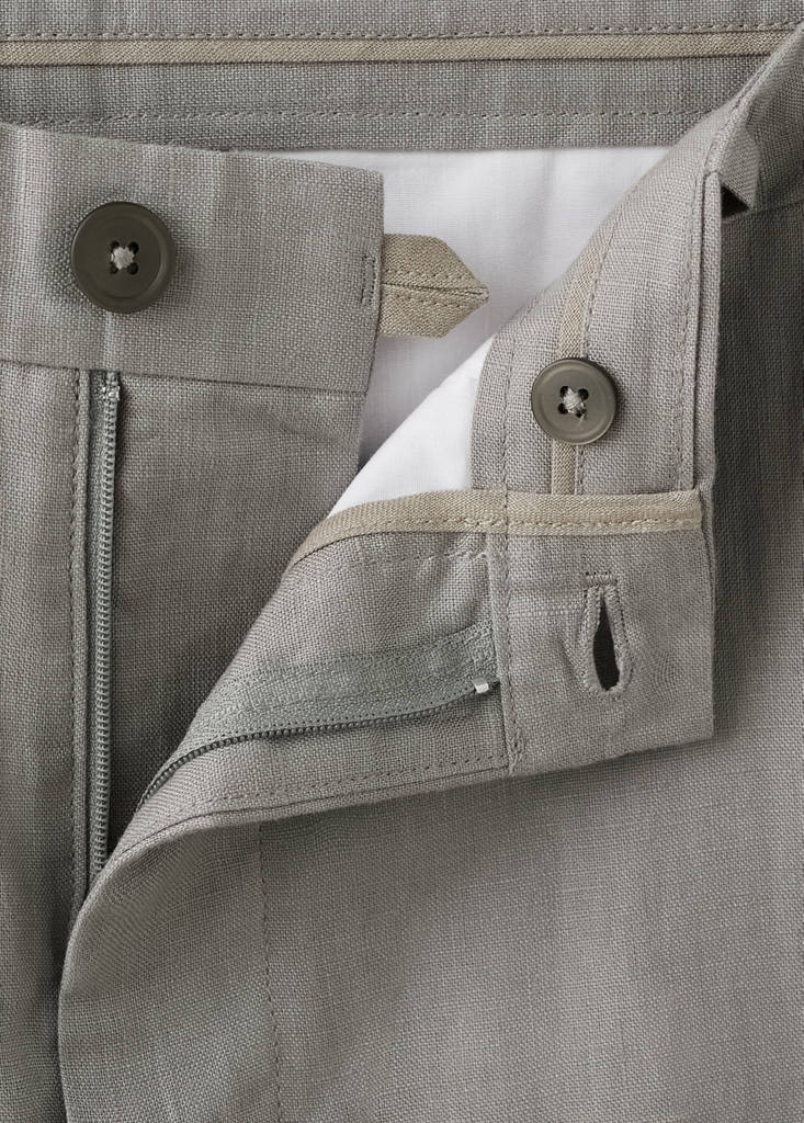 Slim-fit 100% linen trousers — Light Heather Grey