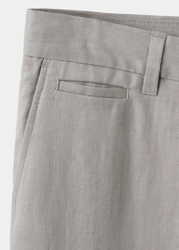 Slim-fit 100% linen trousers — Light Heather Grey