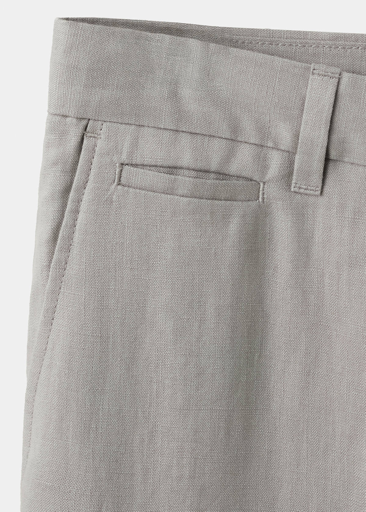 Slim-fit 100% linen trousers — Light Heather Grey