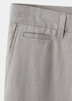 Slim-fit 100% linen trousers — Light Heather Grey 11