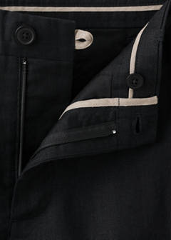 Slim-fit 100% linen trousers — Black 8