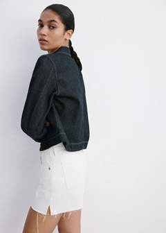 Denim shorts with frayed hem — White 4