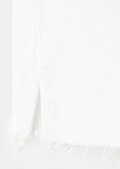 Denim shorts with frayed hem — White 8