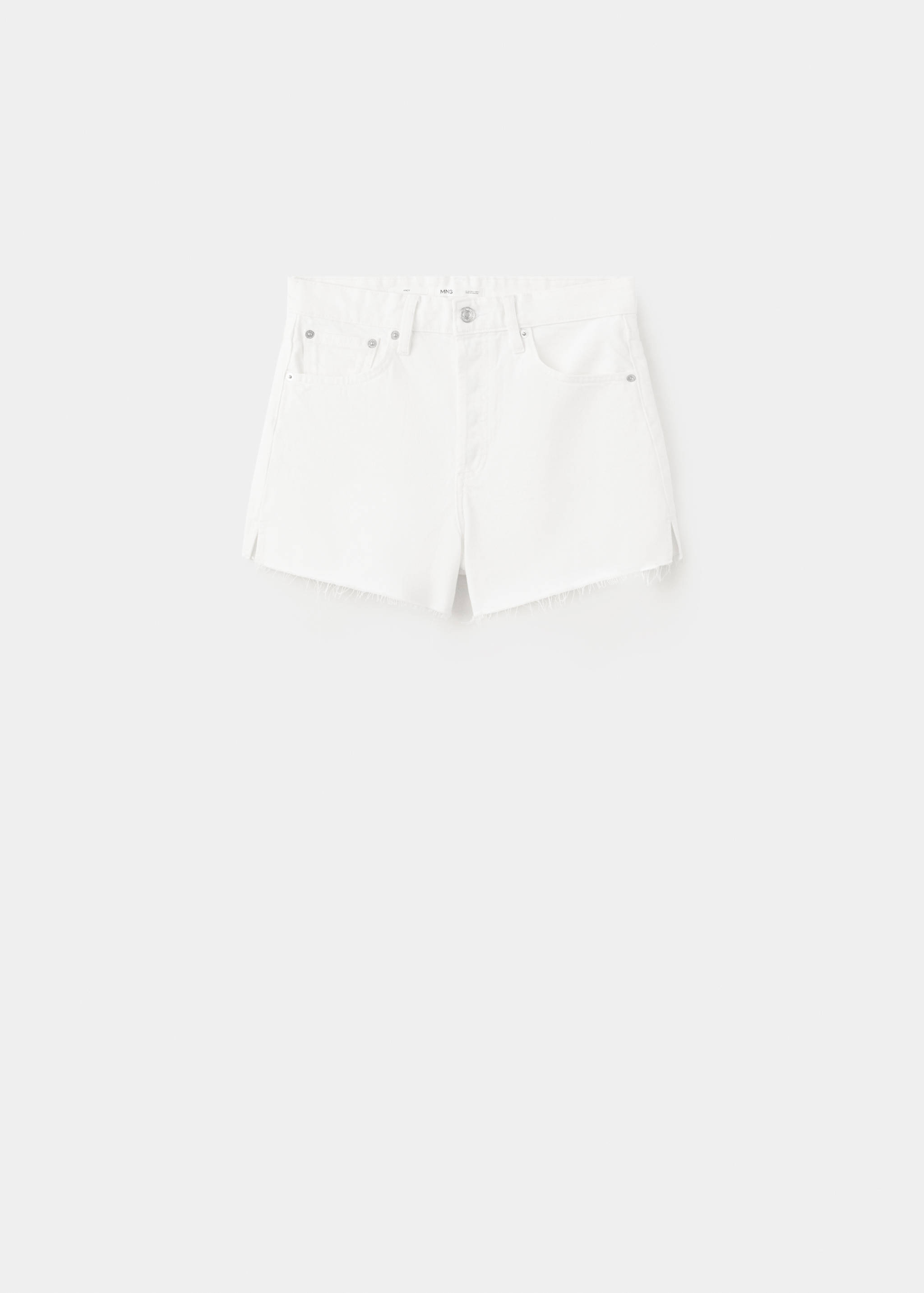 Denim shorts with frayed hem - Article without model