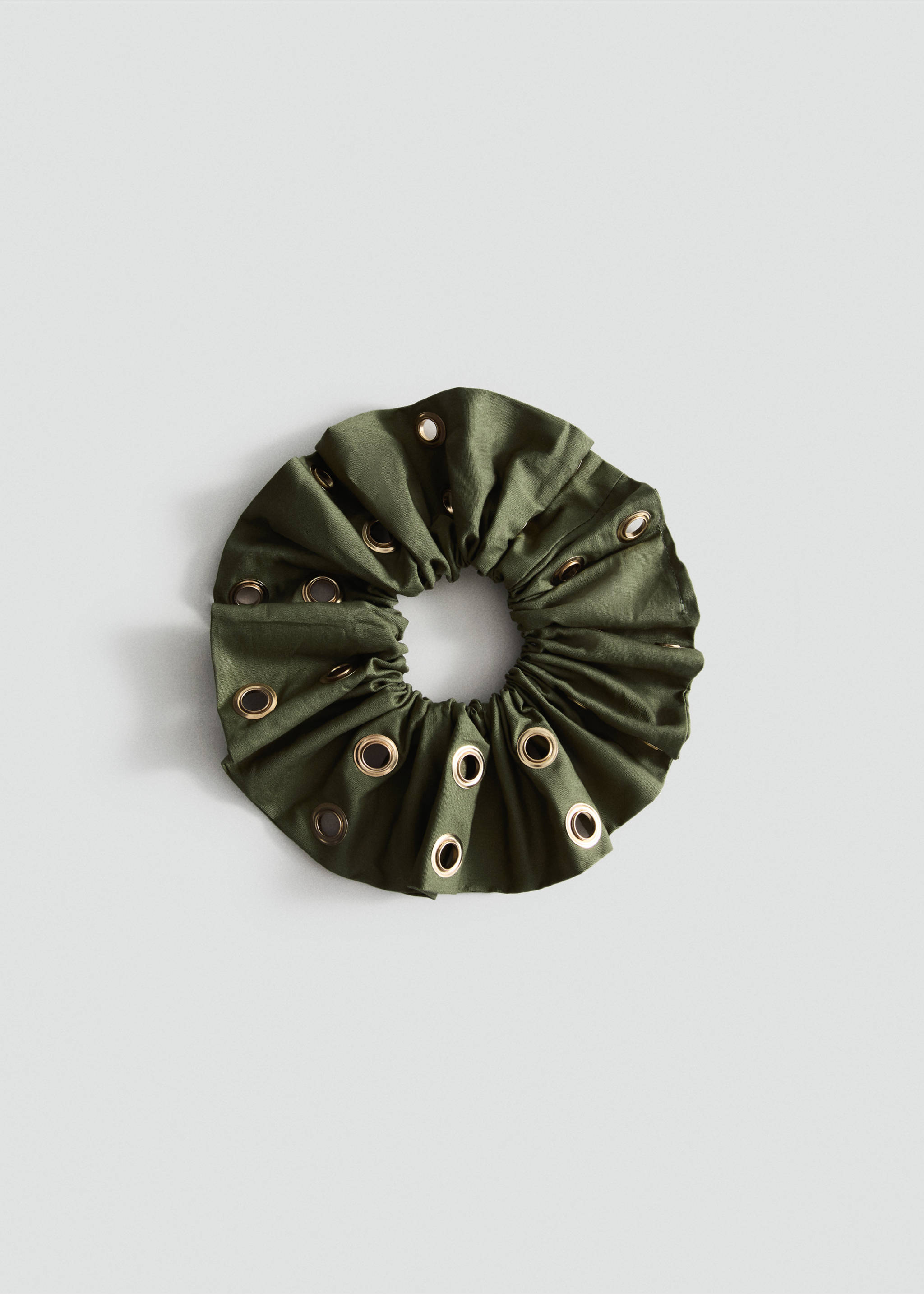 Studded scrunchie - Article without model, Khaki. Ref: 37071338-00.