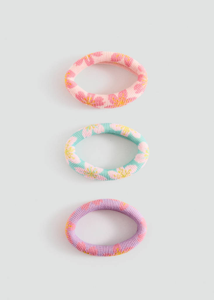 Pack of flower hair elastics — Lilac