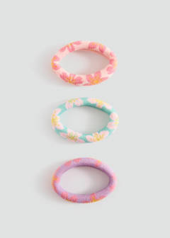 Pack of flower hair elastics — Lilac 1
