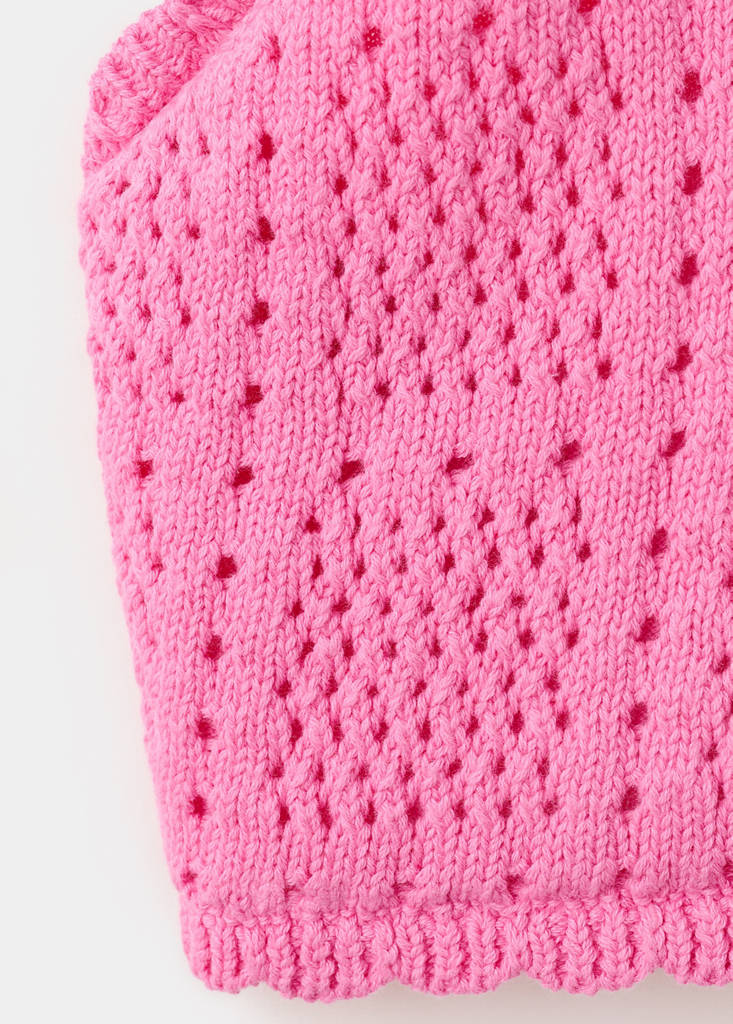 Halter neck crochet top — Fuchsia