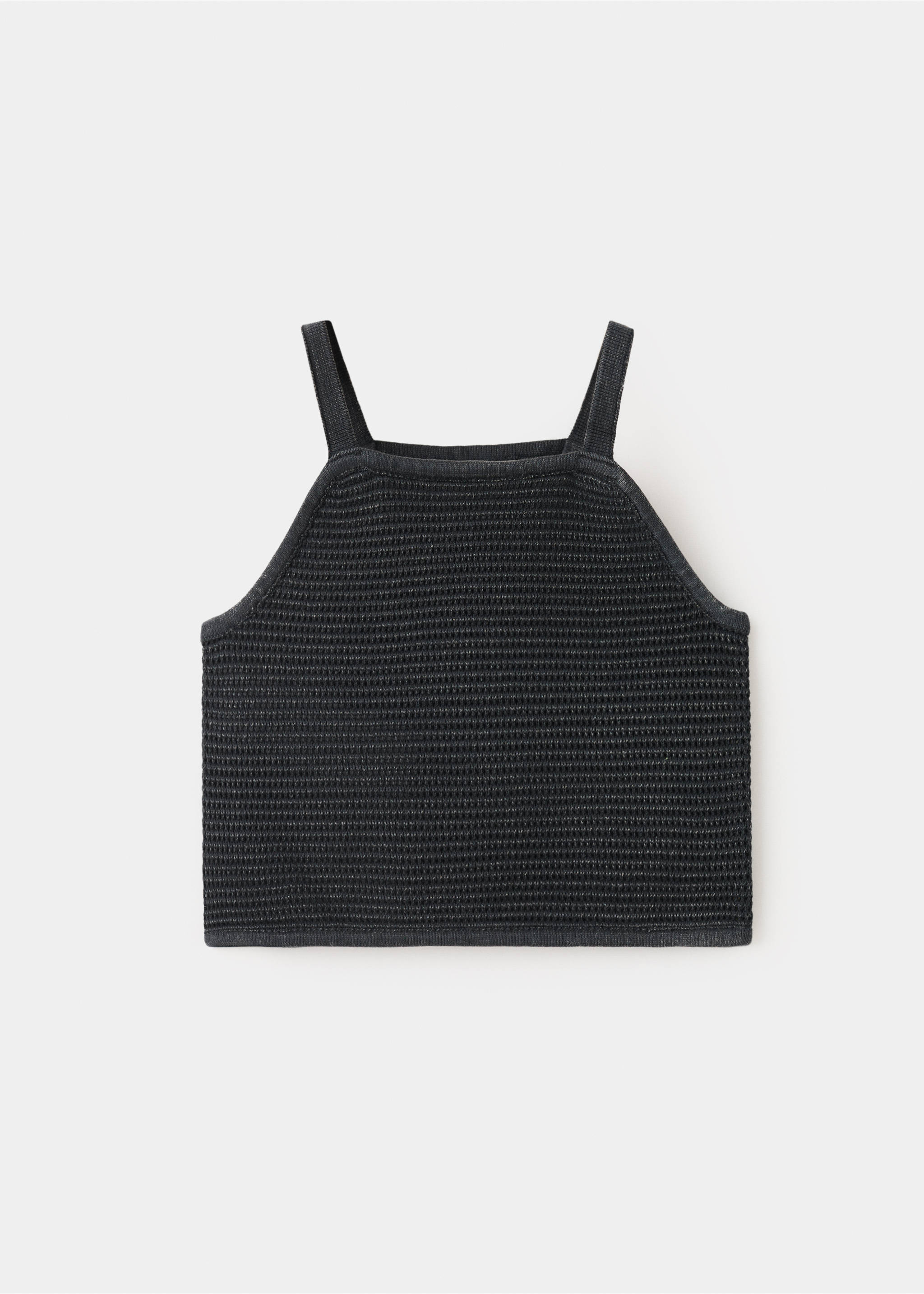 Textured knit top - Article without model, Charcoal. Ref: 37071342-00.