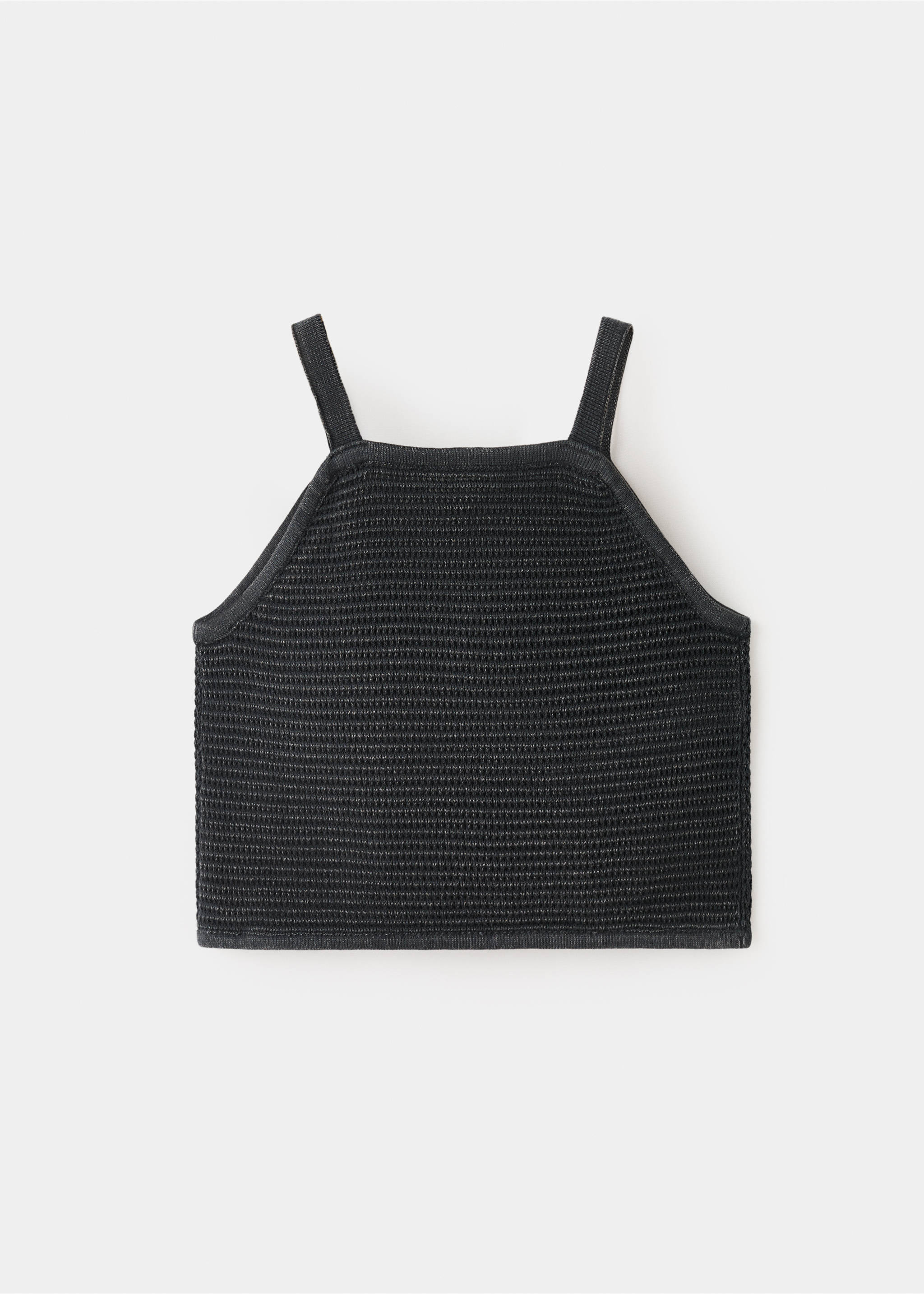 Textured knit top - Reverse of the article, Charcoal. Ref: 37071342-00.