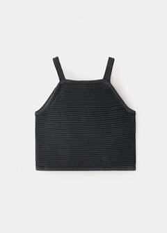 Knitted cropped top — Charcoal 6