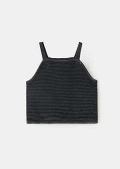 Knitted cropped top — Charcoal 2