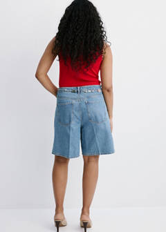 Straight-fit denim bermuda shorts — Medium Blue 7
