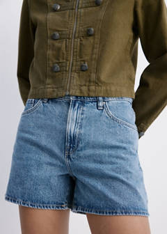 Straight-fit denim shorts — Medium Blue 1