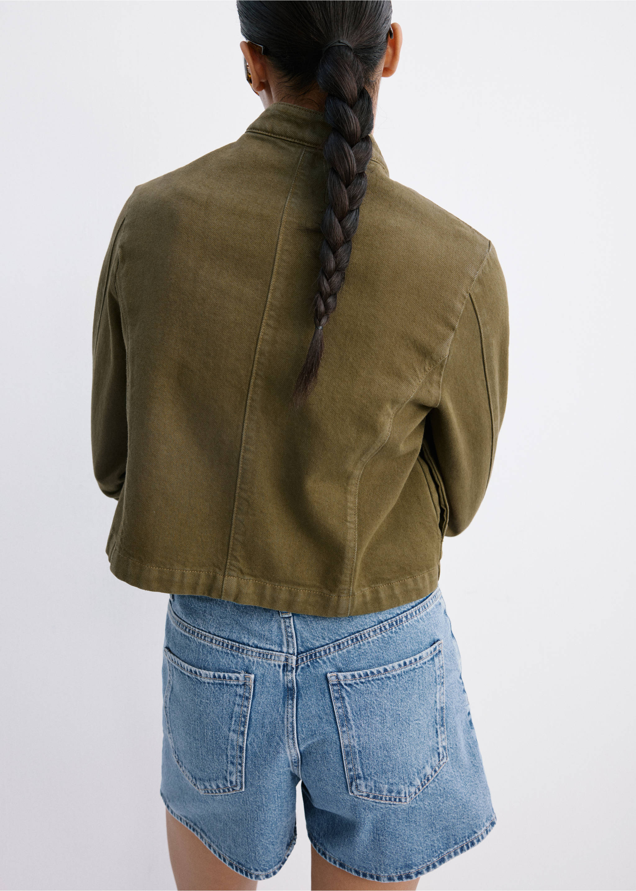 Short en jean droit - Verso de l’article, Bleu moyen. Ref: 37071346-00.