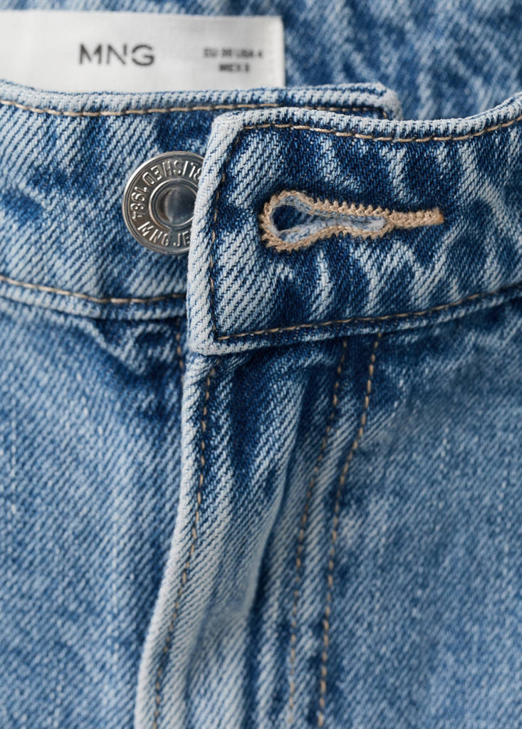 Straight-fit denim shorts — Medium Blue