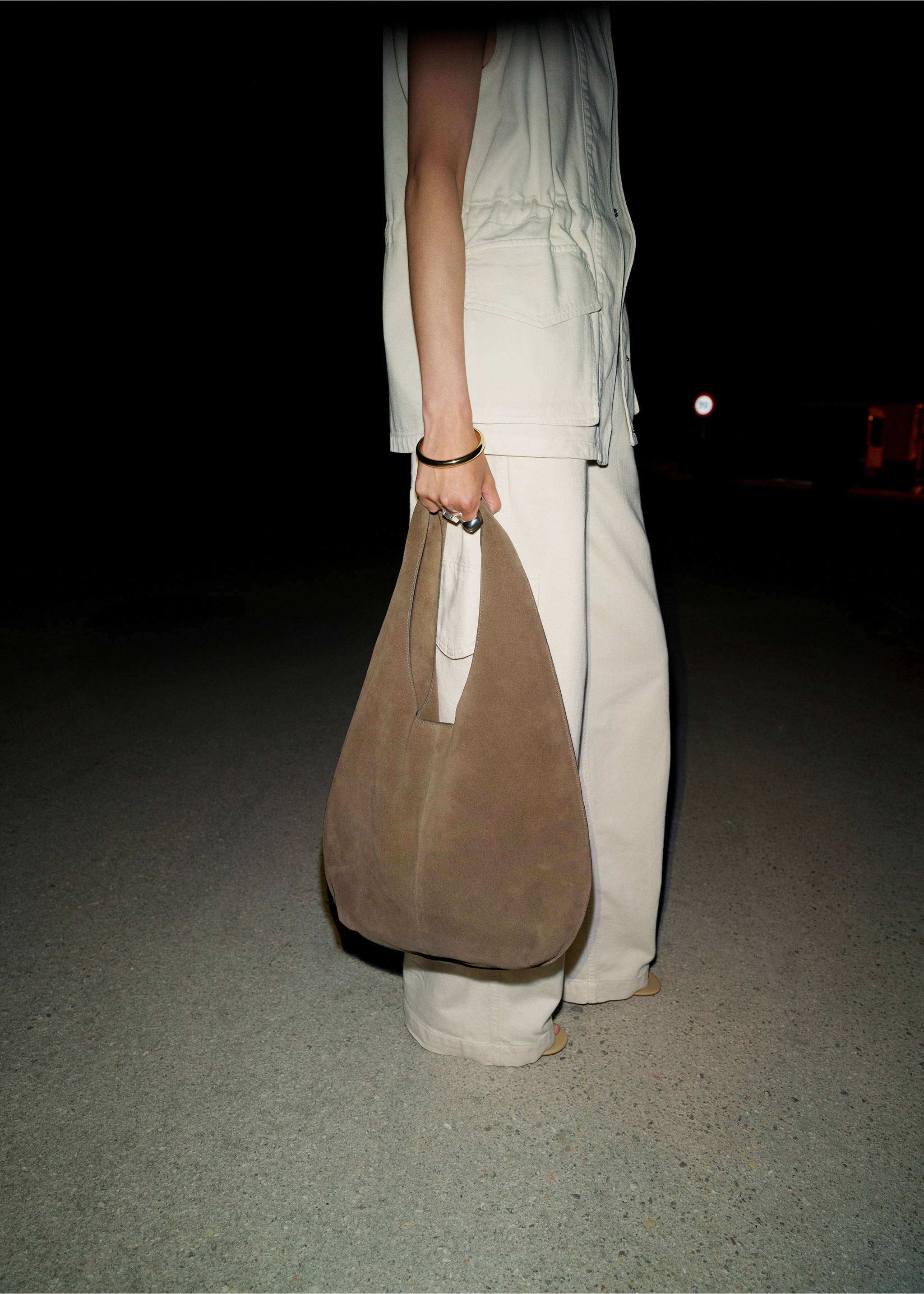 Bolso saco piel - Plano general, Marrón claro/pastel. Ref: 37071349-00.