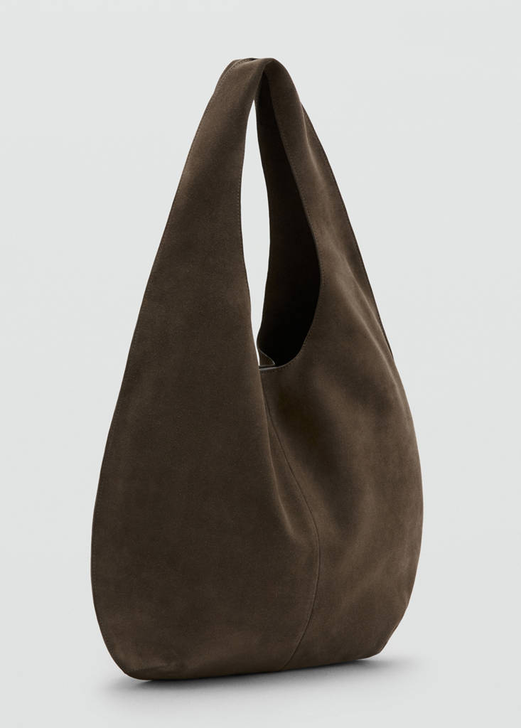 Suede drawstring bag — Light/Pastel Brown
