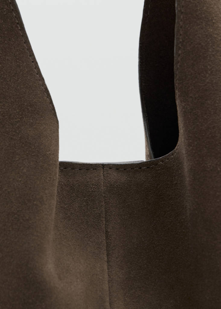 Suede drawstring bag — Light/Pastel Brown