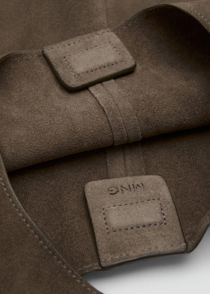 Suede drawstring bag — Light/Pastel Brown